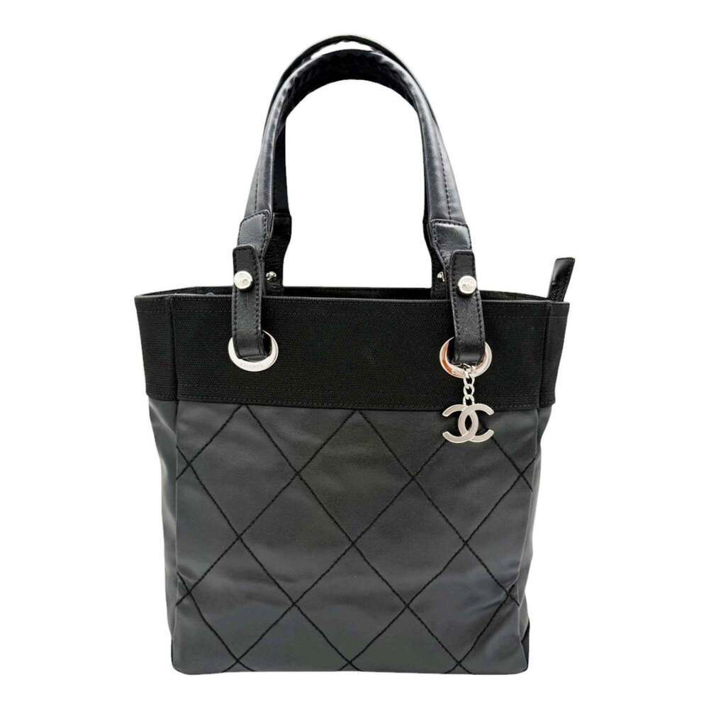 CHANEL Black Leather Tote Bag